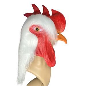 Latex Rooster Animal Half Head Mask For Halloweem Costume Cosplay Mens Maquerade